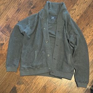 Grayers Gray Button-Up Sweatshirt